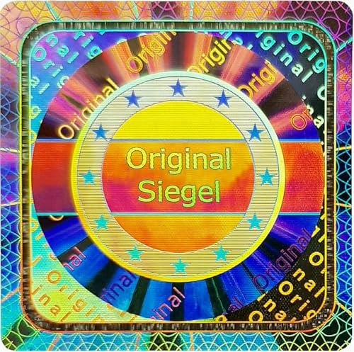 320 Stk - 3D Hologramm Original-Siegel 25mm silber glänzend - Sticker | Manipulationssichere Sicherheitssiegel, Sicherheitsetiketten, Etiketten selbstklebend, Klebesiegel, Siegel-Aufkleber, Void