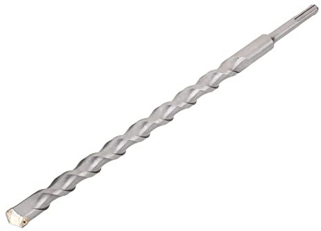 Utoolmart Foret rotatif pour marteau perforateur 20 mm de diamètre avec fente en acier chromé Poignée ronde 2 trous 2 fentes Marteau électrique Perceuse à béton maçonnerie Argent 1 pièce