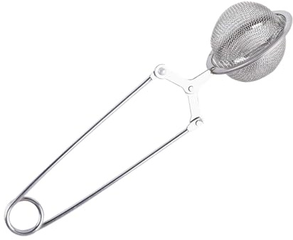 Cocoa Chocolate Flour Dispenser Sifter Dredger Sprinkler, Round Sphere Compact Stainless Steel Mesh Double Sided Spring Action For Baking Coffee Deserts, 0.6 OZ / 3.6 TSP