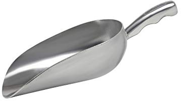 Cast Aluminum Utility Scoop - 12 oz. - Round Bottom, ice scoop For Multi-Purpose Use, With Finger Groove Handle (Hand Wash Only) (12 oz.)