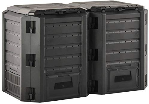 Tidyard Gartenkomposter Thermokomposter Schnellkomposter Tropfbewässerungssystem Komposter Schnellkomposter Kompostbehälter Garten Thermokomposter Schwarz 800 L