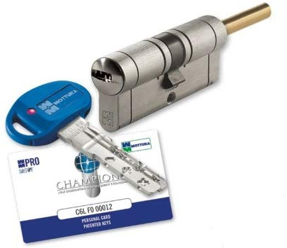 Cilindro di sicurezza Mottura Champions Pro codolo rasabile mm.62 (31-31) 5 CHIAVI + 1 CANTIERE