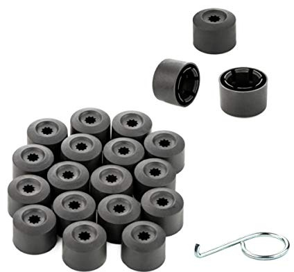 LST 20x Felgen Radschrauben Sechskant Abdeckkappen diebstahlhemmend 17mm schwarz