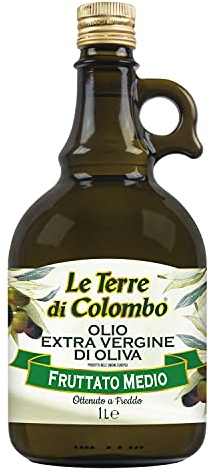 Le Terre di Colombo – Huile d’olive extra-vierge, à la saveur moyennement fruitée et produite en Europe, 1 l