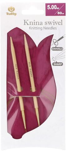 Tulip KS-800500 Stricknadeln, Bamboo, Beige, 80 cm x 5 mm
