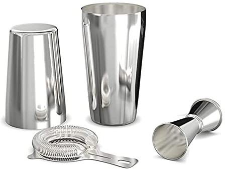 Cocktail Shaker Set Ensemble à Cocktail Shaker Cocktail Shaker Set Set Professional Boston Shaker Cocktail Cocktail et Jigger Set 4 Piece Kit de barman for acier inoxydable Premium Shakers à cocktails