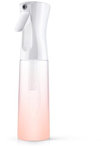 URAQT Sprühflasche, 300 ml Zerstäuber Sprühflasche Haare Klein, Salon Wasserspray Spray Bottle Hair, Wassersprühflasche Sprühflaschen für Frisuren, Pflanzen, zum Putzen (300 ml – Farbverlauf rosa)