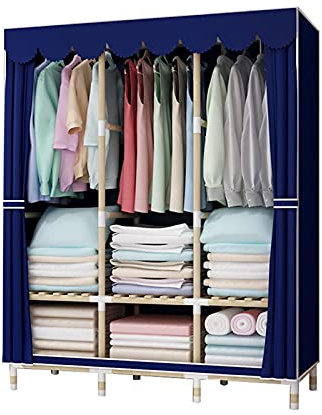 EsEntL Offener Kleiderschrank, Stabiler Heim-Multifunktions-Kleiderschrank, Kreativität, tragbarer Stoff-Kleiderschrank, Stabiler Eck-Kleiderschrank, 126 x 170 x 45 cm (Größe: 126 x 170 x 45 cm, FA