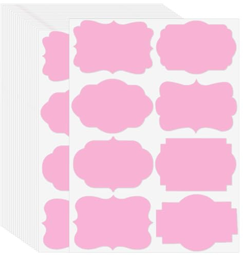 7,6 x 5,1 cm große, leere Rosa Etikettenaufkleber, 160 Stück Namensschilder zum Beschriften, selbstklebende Flaschenetiketten für Gläser, Lebensmittelbehälter, zum Organisieren, Flaschen