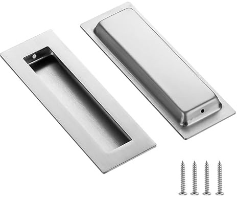 Ravinte 2 Stück Gebürstetes Nickel Schrank Griffe Schiebetürgriffe Schublade zieht Küchenschrank Griffe Finger zieht Hardware für Küchenschränke 150mm Länge