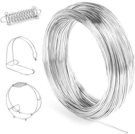 NVIYAM Alambre de Aluminio 1mm*30m Alambre Manualidades Alambre para Manualidade Artesanal Alambre de Aluminio Manualidad Alambre para Joyeria Alambre de Metal Flexible Y Moldeable, Plata