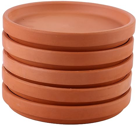 POPETPOP 5pièces Lot de Soucoupes pour Pots De Fleurs Plateaux De Drainage Céramique Support pour Jardinières
