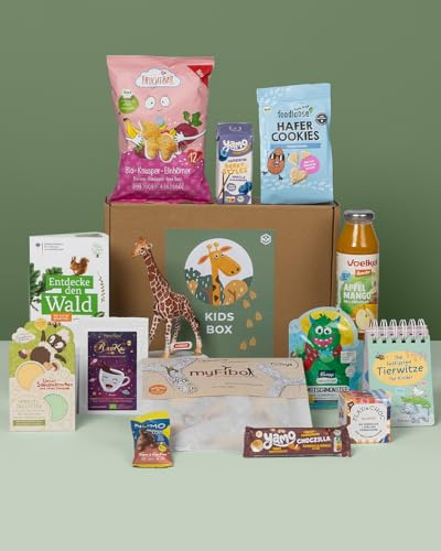 KIDS BOX | Geschenkbox für Kinder mit gesunden Snacks, Riegeln & Süßigkeiten und nachhaltigem Spielzeug | Geschenk zu Einschulung oder Kindergeburtstag, für Jungen & Mädchen
