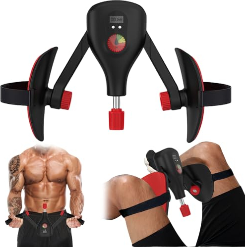 Appareil Musculation Fessier, Entraîneur de Cuisse, Entraîneur de Muscles du Plancher Pelvien, Aappareil pour Muscler Le Périnée Femme Réglable Angle et Force Peut Compter avec Bretelles Élastiques