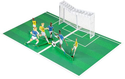 EBVincxmk Happy Birthday Cards 3D-Fußball-Popup-Karte, Pop-Up-Karte, Fußball-Geburtstagskarte, 3D-Sport-Grußkarte für Jahrestag, Vatertag, Happy Birthday Karte
