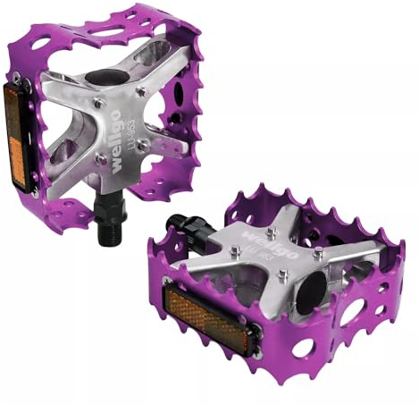 Wellgo Oldschool BMX MTB Bear Trap 1/2 Zoll Fahrradpedale, lila, WE3043