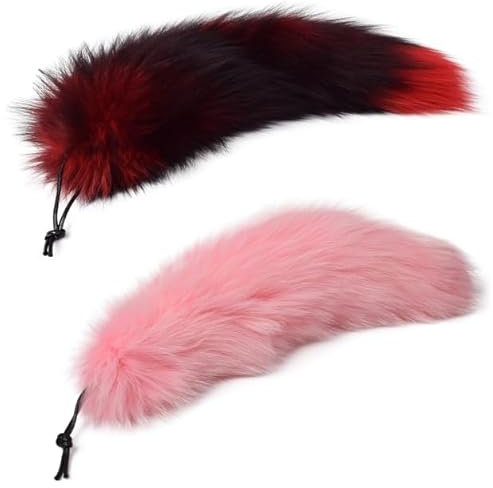 Nocyclonic 2 Pieces Fuchsschwanz Anhänger 40cm Tail, Schlüsselanhänger Für, Pelziger Schlüsselanhänger Mit Schwanz für Handtaschen -Cosplay (G)