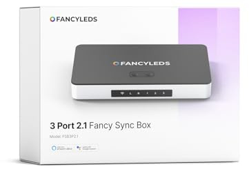 New RGBW 3 HDMI 2.1 Fancy Sync Box with 3 HDMI Ports, 4K 120Hz, HDR (for 70 to 95 TVs)