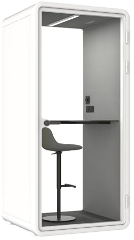 Soundproof Office Pod Booth, Quiet Meeting Pod with Acoustic Panels, Sound proof Room with Desk, Portable Removable Working Booth for Private Phone Calling, Study, Individual Seater H92in W43in D40in