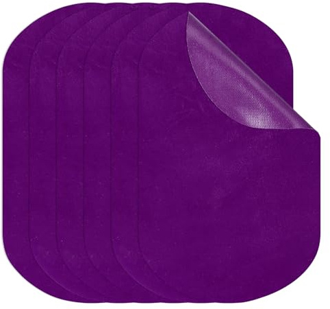 PATIKIL stryklappar 11 x 18 cm, 6-pack ovala armbågslappar knäreparations lapp mockatyg applikationer för skjorta jeans jacka kläder reparation dekoreringssats, lila