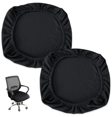YZROHYI 2 Sitzbezug Stuhl,Stuhlbezug Sitzfläche Rund,Sitzkissen Bezug für Polsterstuhl,üBerzug BüRostuhl,Stuhlhussen Bezug Waschbar,Schonbezug Barhocker,Elastische Stuhl Kissenbezug,Office Chair Cover