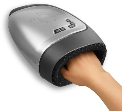 Spacetronik Handmassagegerät Elektrisch mit Wärme und Luftkompression, 3 Intensitätsstufen, Hand- und Handgelenkmassage, Entspannung & Schmerzlinderung bei Karpaltunnel & Arthritis