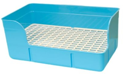 Sharplace Pet Rabbit Litter Tray Litter Box Rabbit Urinal Tray Ferret Guinea Pig Potty Litter Tray, Hamster Cage Toilet Bedding Box for Galesaur Chinchilla Hamster Ferrets Rats Small Animals, blue