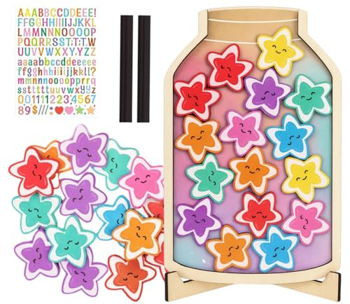 CJAPGJW Belohnungstafel Kinder, Motivationssystem mit 16 Sternen und Aufklebern für Verhaltensmanagement, Belohnungssystem Kinder ab 3 Jahren, Ideal für Toilettentraining und tägliche Routinen