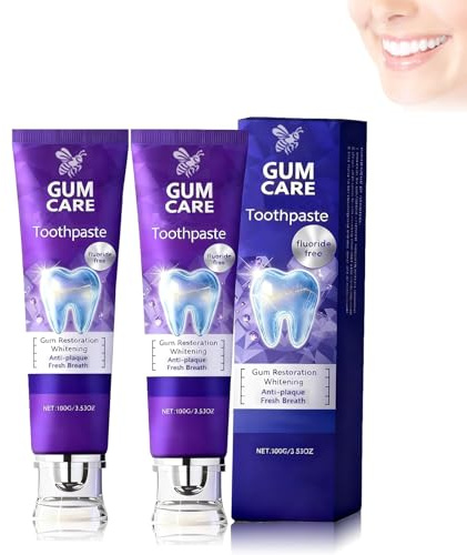 2pcs Natürlich Whitening Zahnpasta,Zahnpasta Ohne Fluorid,Natürliche Inhaltsstoffe,Entfernt Flecken,Morgen Nacht Tägliche Frische Zahnfleischpflege,für Männer und Frauen