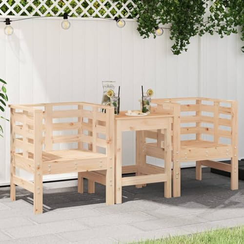 Frdhee Klappstühle Sessel Für Draußen Stapelstühle,Gartenstühle 2 STK. 61,5x53x71 cm Massivholz Kiefer,Für Garten Balkon Terrasse,Pflegeleicht,Einfach Einzurichten