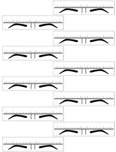 LOORGVEL Plantillas Guía Regla Cejas Forma Desechables 10 de Pvc para Simétrica y Fácil Transportar para Maquillaje y Diseño