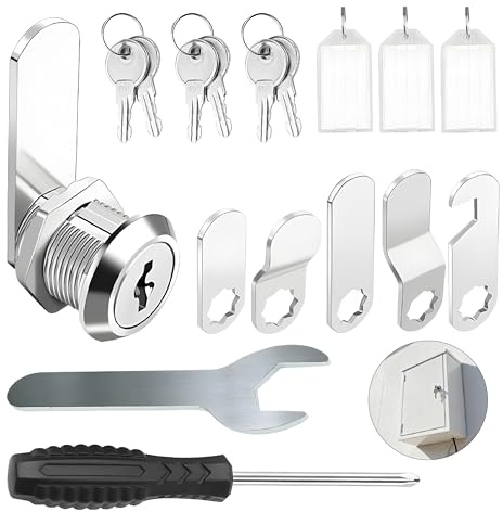 Candado para buzón, 16 mm, con 5 llaves diferentes y 6 llaves, cerradura de palanca para muebles, cerradura de seguridad para buzón, cerradura de buzón para puertas de armarios, buzones