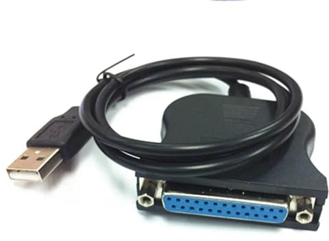 WQBQXNY Adaptador LPT de impresora paralela USB a DB25 hembra de 25 pines IEEE 1284, cable convertidor de impresión, interfaz de comunicación paralela