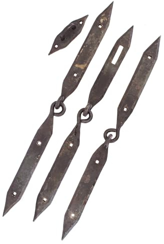 Ulfberth Geschmiedete Wikinger-Truhenbeschläge, Scharniere ca. 38 cm | Authentisches DIY Komplettset, Mittelalter Zubehör Beschlag für Reenactment, LARP & Historische Darstellungen