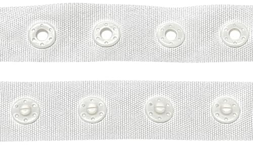 Trimming Shop White Sew On Snap Fastener Tape 18mm x 5m | Washable 18mm Snap Fastener Tape With Evenly Spaced Buttons Provides A Practical Closure For Clothing And Sewing Projects