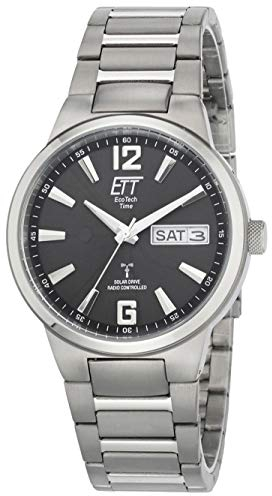ETT Eco Tech Time Funk Solar Herren Uhr Analog mit Titan Armband EGT-11321-21M