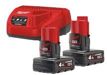 Milwaukee Starterset 12 Volt 4933459211 M12NRG-402 2x 12V/4,0Ah Li-Ion, 1 Stück