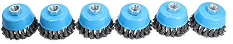 Wire Cup Brush Wheel 3 for 4-1/2 115mm Angle Grinder Twist Knot 6 Pack TE243