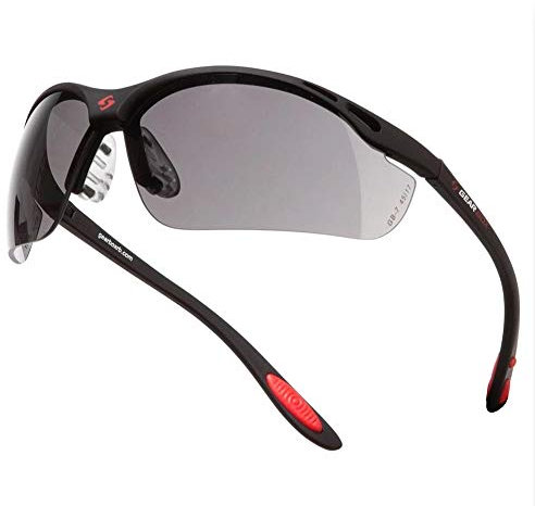 Gearbox Vision Eyewear – Smoke Lens | Anti-Fog, Scratch-Resistant Protective Sports Glasses with Polycarbonate Lenses | Exceeds ASTM F803-11 | Includes Case