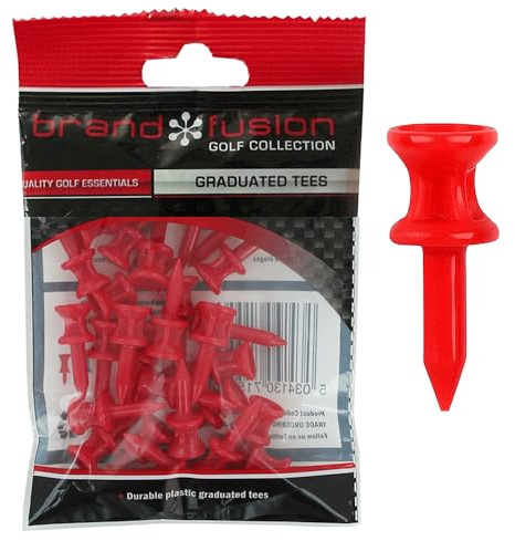 The Golfers Club Golf Lot de 30 Tees de Golf gradués en Plastique Rouge 3,2 cm