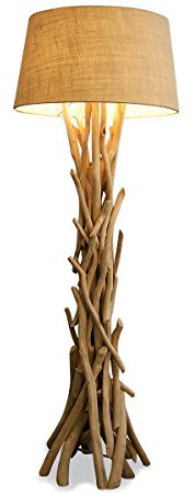 levandeo Lampe 97046 Stehlampe 155cm hoch Holz Holzlampe Unikat natur Treibholz Handarbeit Stehleuchte