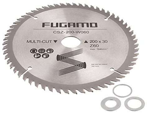 HM Kreissägeblatt Ø 200 x 30/25,4/20 / 16 mm 60 Zähne Sägeblatt für Holz