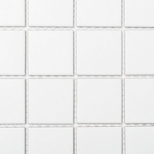 Piastrella a mosaico in ceramica bianca opaca per pavimenti, pareti, bagno, WC, doccia, cucina, specchio piastrellato, rivestimento per vasca da bagno, mosaico