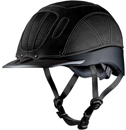 Troxel Sierra Rugged Horse Riding Helmet, Low-Profile, Self-Adjustable Design, Safety Horseback Riding Gear, Extra Large (7-3/8 - 7-3/4), Black