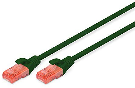 DIGITUS CAT 6 U-UTP Patch Cable, 5m, cavo di rete LAN DSL Ethernet, LSZH, rame, AWG 26/7, verde, Cat-6 - 5 m, Cavo patch - U-UTP - LSZH
