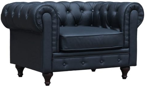 Habitat et Jardin Poltrona Chesterfield Aliza- 111 x 82 x 70 cm - Nero