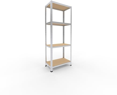 shelfplaza Home 180x70x40cm Schwerlastregal verzinkt mit 4 Böden x 175kg | Kellerregal · Lagerregal · Metallregal · Regale für Kellerraum · Steckregal · Abstellraum Regal