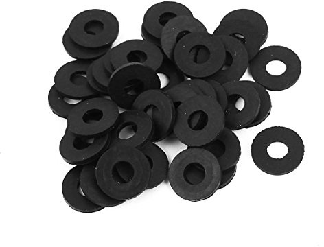 sourcing map 40 Stück Gummi Unterlegscheiben 12 mm AD 5 mm ID 1 mm Dicke | für Wasserschlauch Wasserhahn