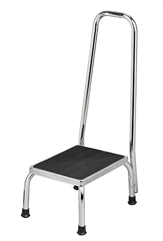 Behrend Trittstufe, Tritthocker, Fußtritt, Stahl Gummi-Oberfläche, mit Haltegriff, 120kg