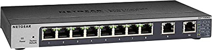 NETGEAR (GS110EMX) Plus Switch 10gb Ethernet | Web Manageable Series Plus|10 Ports Multi-Gigabit |2 ports SFP+ 10 Gigabit, Format Bureau, mur ou en rack, Silencieux, Garantie à Vie